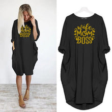 Load image into Gallery viewer, Long Sleeve Pocket Pullover T-shirt dress