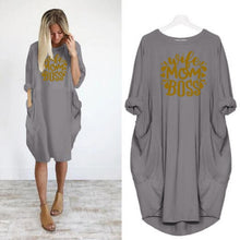 Load image into Gallery viewer, Long Sleeve Pocket Pullover T-shirt dress