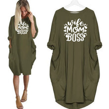 Load image into Gallery viewer, Long Sleeve Pocket Pullover T-shirt dress
