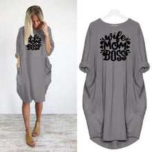 Load image into Gallery viewer, Long Sleeve Pocket Pullover T-shirt dress
