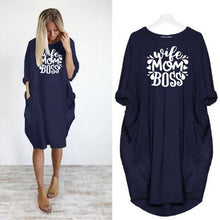 Load image into Gallery viewer, Long Sleeve Pocket Pullover T-shirt dress
