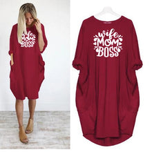 Load image into Gallery viewer, Long Sleeve Pocket Pullover T-shirt dress