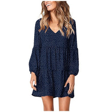 Load image into Gallery viewer, V-Neck Sexy Polka Dot Black Mini Dress
