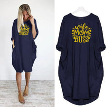 Load image into Gallery viewer, Long Sleeve Pocket Pullover T-shirt dress
