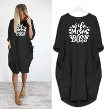 Load image into Gallery viewer, Long Sleeve Pocket Pullover T-shirt dress
